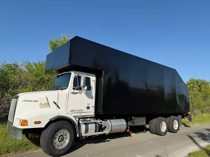 Box truck body painted black, Treasure Coast Mobile Sandblasting, Vero Beach FL